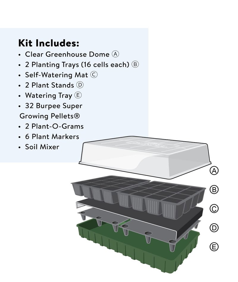 Burpee XL Self-Watering Growing System Indoor Seed Starting 10" W x 20" L x 5" H, 1 Kit (32 Cells) - Image 5